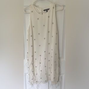 Ostrich Feather White Dress